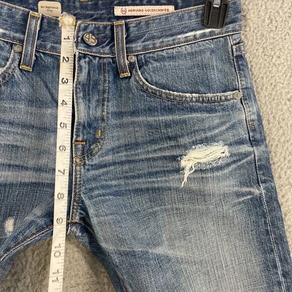 Adriano Goldschmied Jeans Womens 27 R Ex-Boyfriend Crop Fade Whisker Distressed - Picture 4 of 14